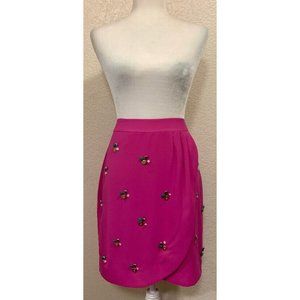 Anthropologie Fei Silk Button Art Mini Wrap